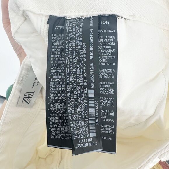 Zara The Twisted Balloon Pant Cropped Baggy High Rise in Ecru Ivory Women's 4 - Picture 8 of 9